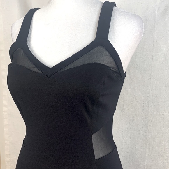Express Black Bodycon Dress with Mesh Cut Outs - Picture 5 of 14